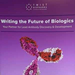 GrandFabric Booth Graphic - "Writing the Future of Biologics"
