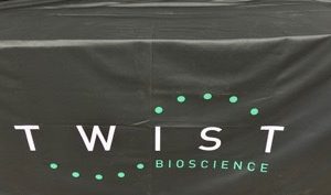Large dark grey Tablecloth - "Twist Bioscience"