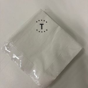'T' cocktail napkin
