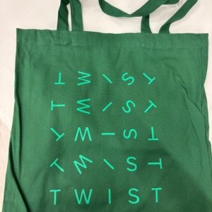 Twist Green Cotton Tote Bag