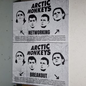 Arctic Monkeys staircase graphics - both parts (Small holes in top corners of each part & needs case/repackaging)