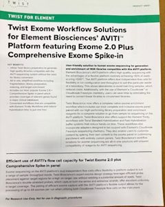 Twist Exome Workflow Solutions for Element Biosciences' AVITI Platform featuring Exome 2.0 Plus Comprehensive Exome Spike-in