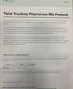 Twist TrueAmp Polymerase Mix Protocol